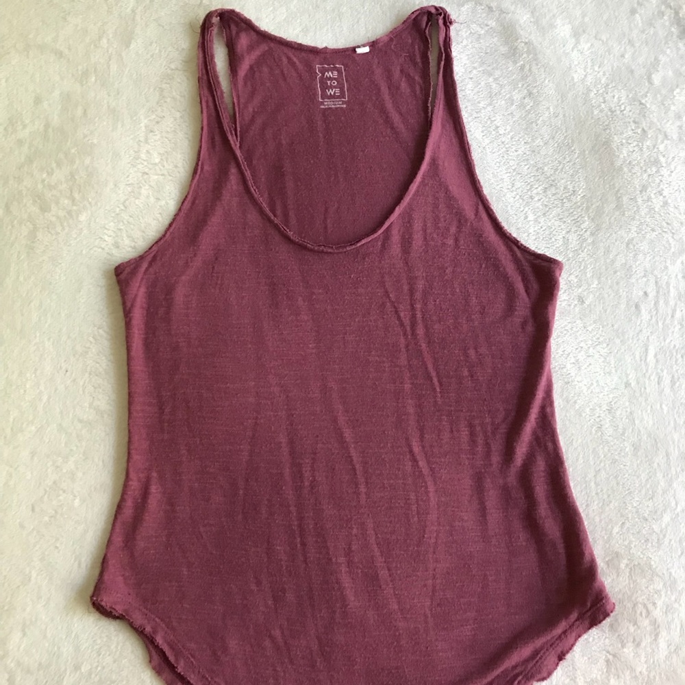 Me to We razor back tank top